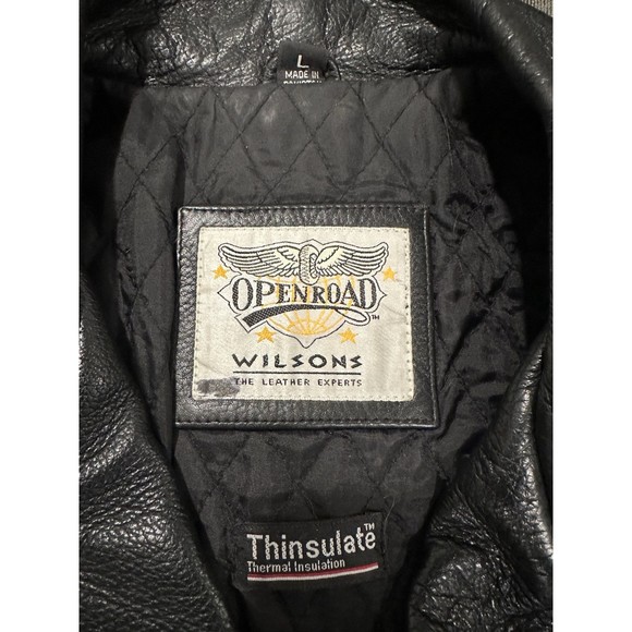 Open Road for Wilsons L men’s leather jacket motorcycle multi pocket western - Picture 2 of 12